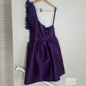 ALFRED SUNG 1468 Majestic Purple Dress One Shoulder Size 10 Wedding Formal Event